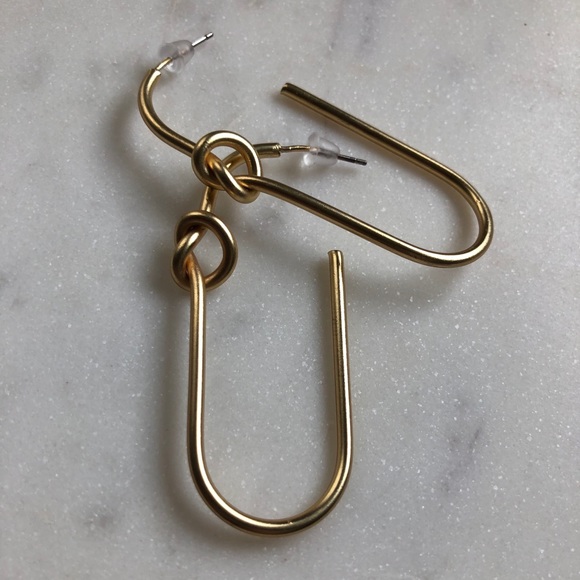 Knotted U Shaped Hoop Earrings - Picture 4 of 6
